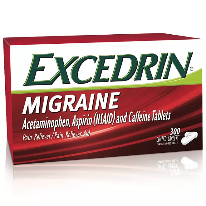 Excedrin Migraine Pain Relief Caplets, Acetaminophen, Aspirin and Caffeine  300 count