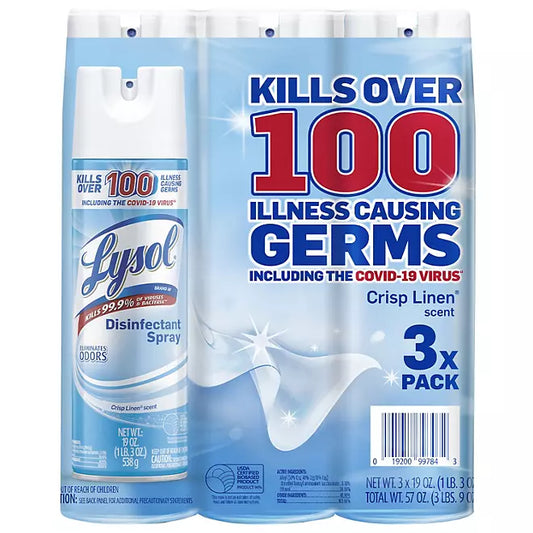Lysol Disinfectant Spray, Crisp Linen  19 oz., 3 pk.