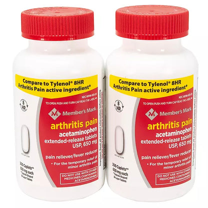 Member's Mark Arthritis Pain Extended Release Tablets, 650 mg Acetaminophen   200 count/pk., 2 pk.