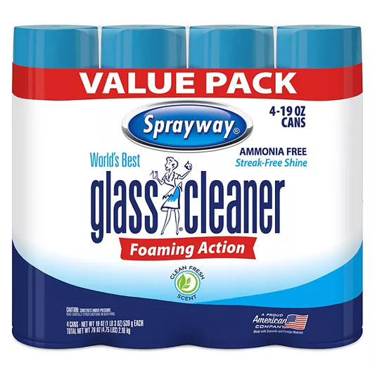Sprayway Glass Cleaner, 19 oz. cans  Choose Pack Size