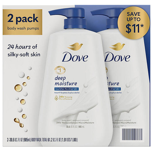 Dove Deep Moisture Renewing Body Wash  30.6 fl. oz., 2 pk.