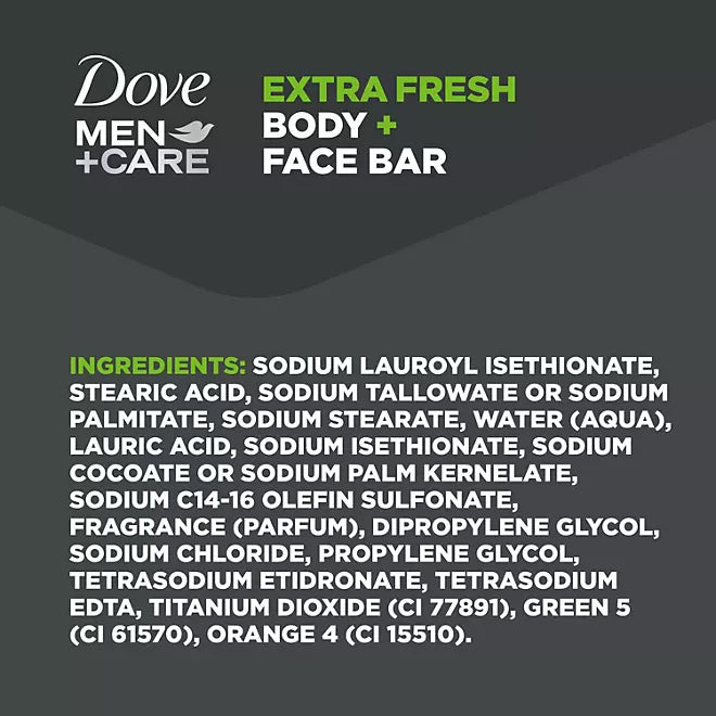 Dove Men plus Care Body and Face Bar Soap, Extra Fresh  3.75 oz., 14 count