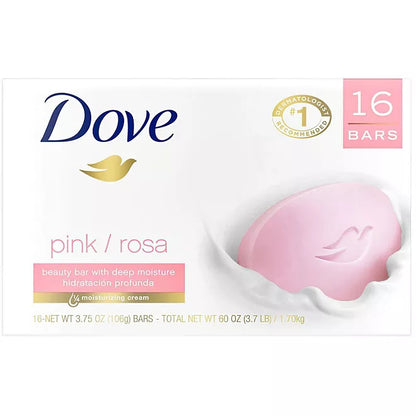 Dove Beauty Bar Soap, Pink  3.75 oz., 16 count