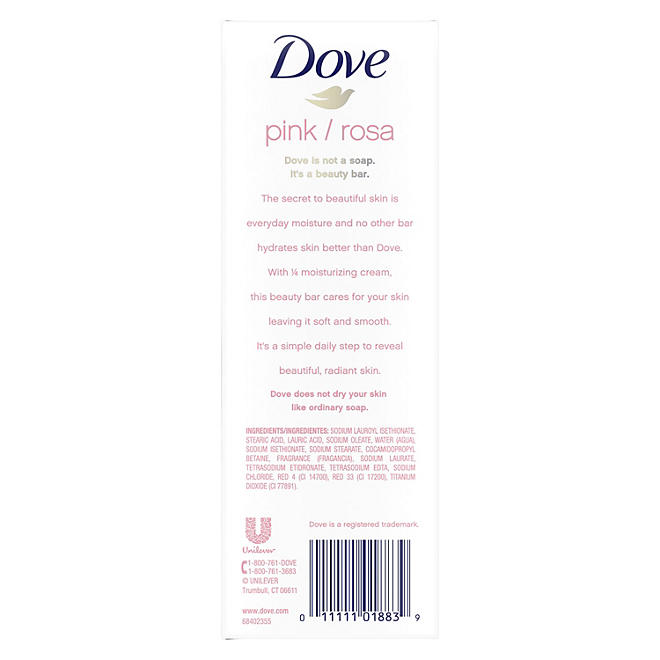 Dove Beauty Bar Soap, Pink  3.75 oz., 16 count