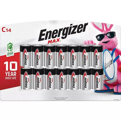 Energizer MAX C Batteries (14 Pack) C Cell Alkaline Batteries Energizer