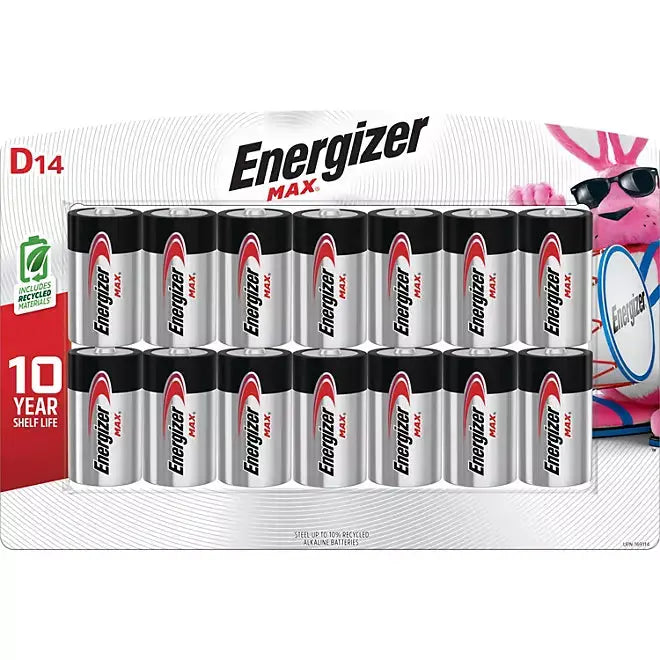 nergizer MAX Alkaline D Batteries (14 Pack) Energizer