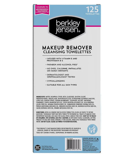 Berkley Jensen Makeup Remover Wipes, 125 count Berkley Jensen