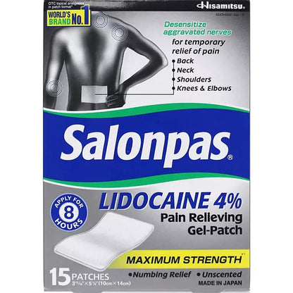 Salonpas Lidocaine Pain-Relieving Gel-Patch  15 count